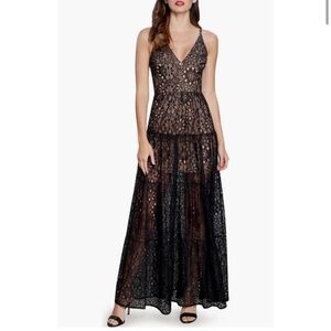 Dress the Population Elegant Black Lace Maxi Dress